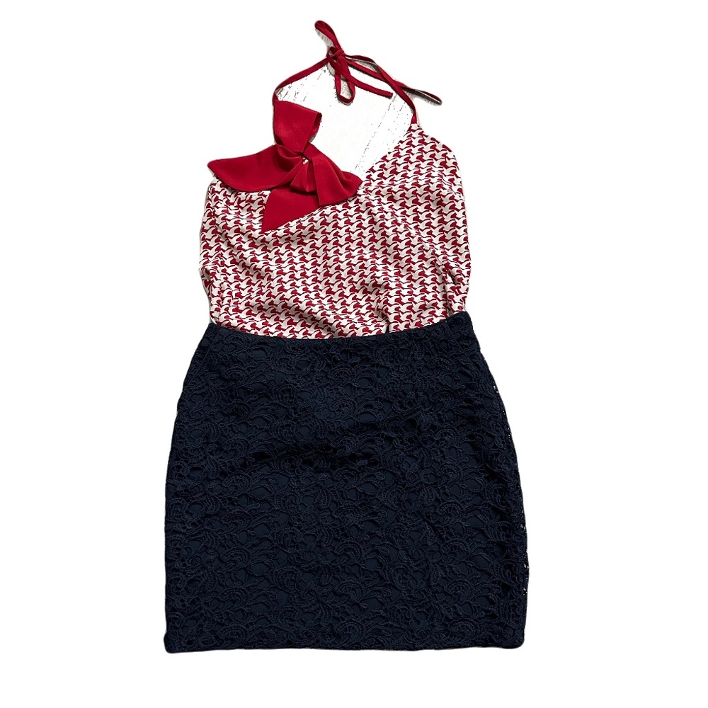 (27) Banana Republic Embroider Skirt, Above Knee Length, Navy Blue, Size 2